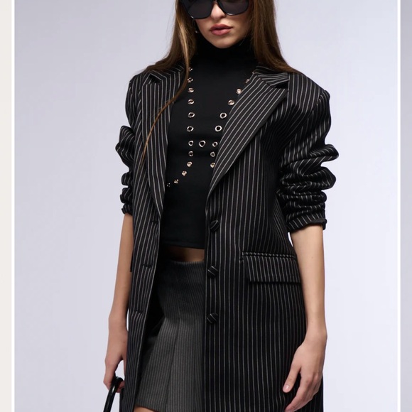 AKIRA Jackets & Blazers - ✨AKIRA Charcoal Pinstripe Blazer✨ like new